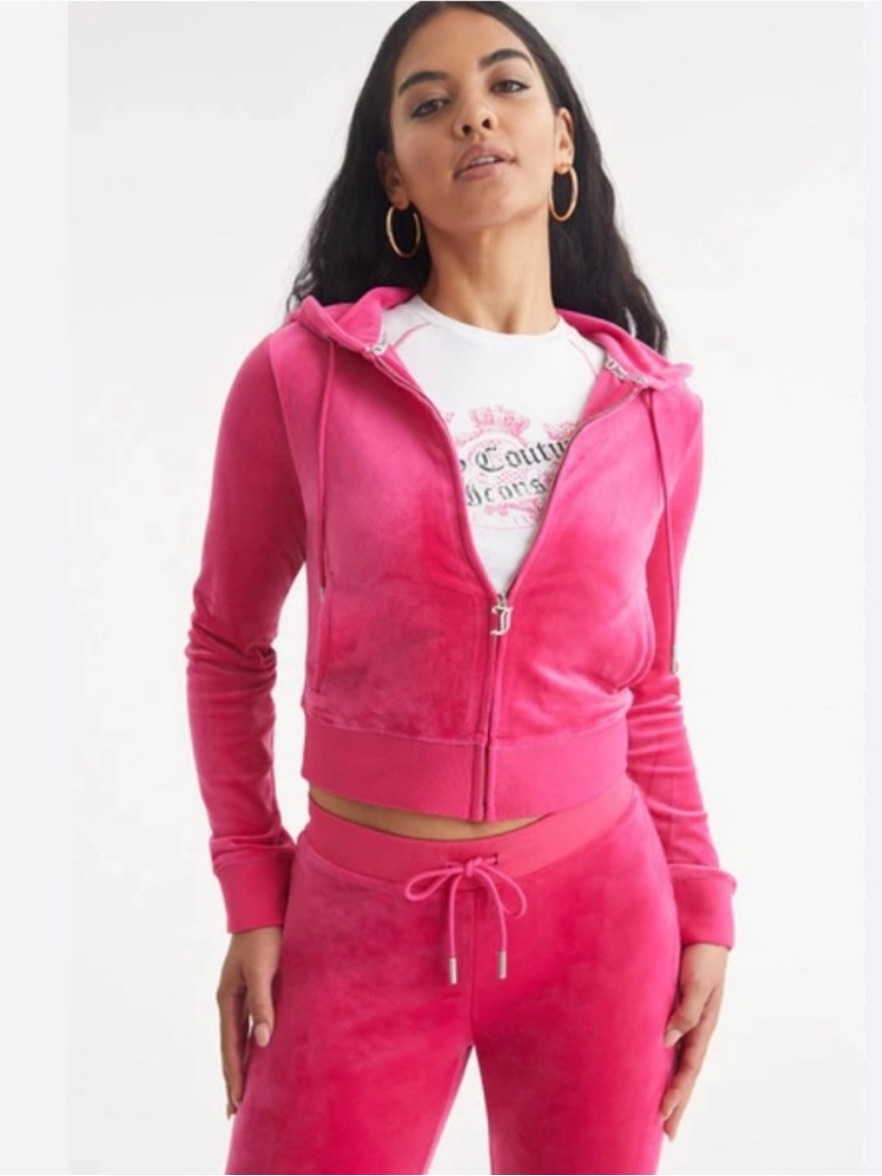 New Juicy Couture Pink Velour Rhinestone Y2k Tracksuit Set